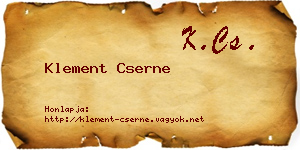 Klement Cserne névjegykártya